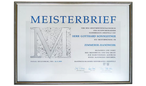 Meisterbrief Gotthard Sonnleitner Junior